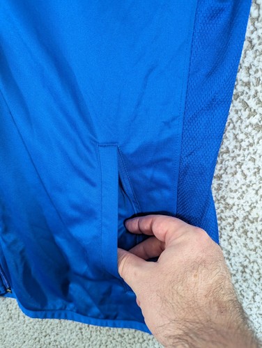 Nike Men's Full Zip Track Jacket Lightweight Blue with Black Stripes Size XL - Picture 6 of 10