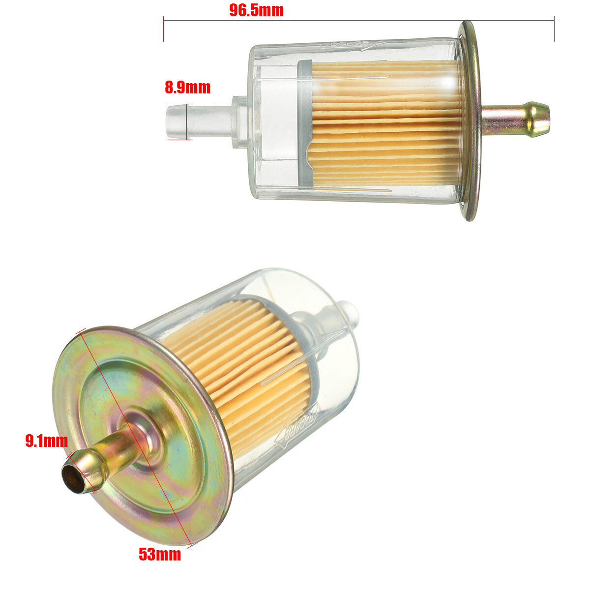 5PCS 3/8" Clear Plastic Fuel Filters Universal Motorcycle Inline Gas ...