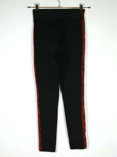 NWOT Zara Basic Sz S Leggings Red Reptile Leg Seam Thick Stretch Skinny - Picture 5 of 8