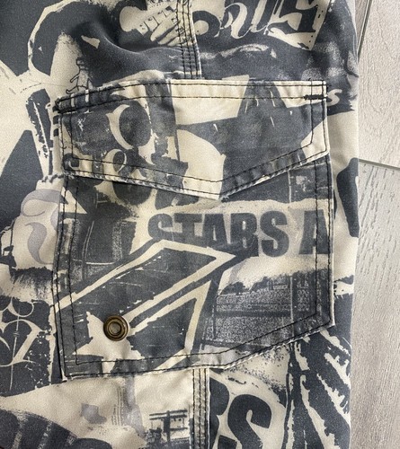Mens Famous Stars And Straps Polyester Swim Board Shorts. Size 36 Vintage RARE - Picture 7 of 7