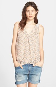 NWT-Joie-039-Anselm-039-Print-Silk-Tank-Size-Small-Ivory-Multi-228