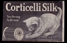 Vintage 1912 Corticelli Spool Silk Newspaper Advertisement of a Kitten & Thread