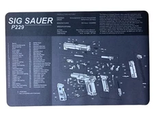 Gun Cleaning Mat Sig Sauer P229 Breakdown Schematics Parts Diagram Mouse Pad