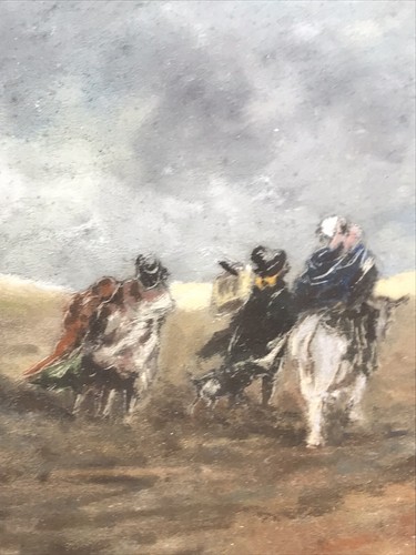 Manner Of David Cox-Coloured Pastels-Travellers In A Stormy Landscape-20x25cm - Picture 7 of 19
