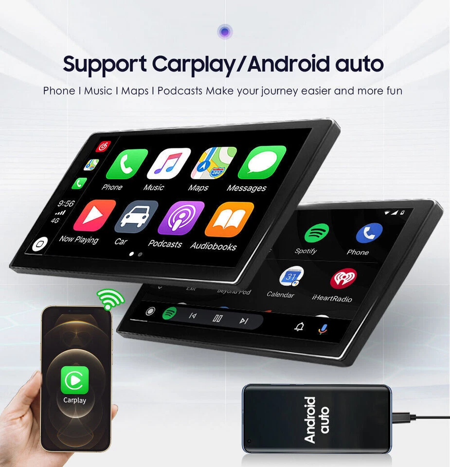 10.1" Rotatable 1Din Android 12 8Core CarPlay Car Stereo Radio GPS DSP BT 4+32GB - Image 3 of 4