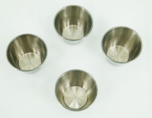 PK4 Stainless Steel 2oz BIRD TOY Food scoop CUP cockatiel finch toys canary cage - Picture 2 of 3