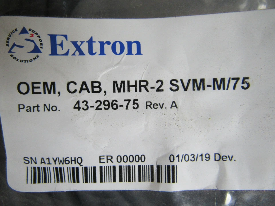 New OEM Extron MHR-2 SVM-M/75 Male to Male 4-Pin Mini DIN S-Video Cable 75Ft. - Image 2 of 4