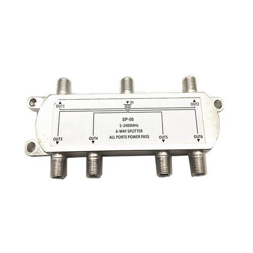 1PC 6 Way TV Splitter 5-2400 MHz Coax Cable Adapter For RG59 RG6 HDTV Satellite - Picture 5 of 5