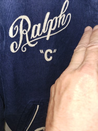 Neu mit Etikett Ralph Lauren Polo grün Satin blau Cord College-Jacke - Herren Small - Bild 10 von 12