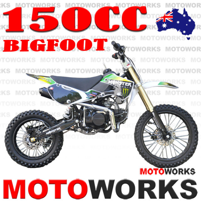 MOTOWORKS 150CC bigfoot OIL COOLED DIRT TRAIL PIT MOTOR 2 WHEELS PRO BIKE green MOTOWORKS 150CC bigfoot OIL COOLED DIRT TRAIL PIT MOTOR 2 WHEELS PRO BIKE green