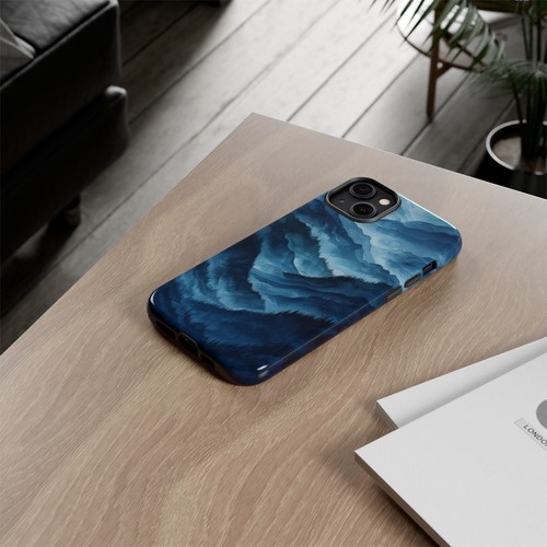 For iPhone / Galaxy / Pixel | Phone-Ink Case - Blue Forest Mountain Watercolor - 第 40/139 張圖片