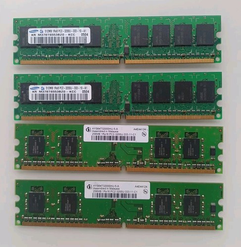 pc2-3200 dimm bundle 2 x samsung 512MB + 2 x 256MB Desktop RAM - Picture 1 of 4