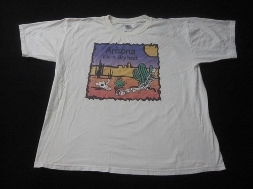Camicia vintage Arizona da uomo XL cactus cranio calore scheletro - Foto 2 di 8
