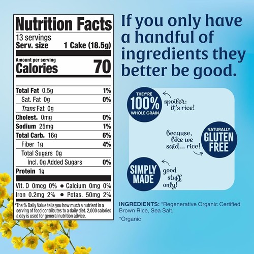 Sustainable Organic Rice Cakes - Lightly Salted 6-Pack for Guilt-Free Snacking - Picture 8 of 11