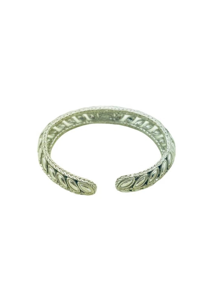 Brazalete John Hardy Sterling Batu Kawung Hoja Diamante 12mm Bisagras - Caja -A Foto 4 de 4