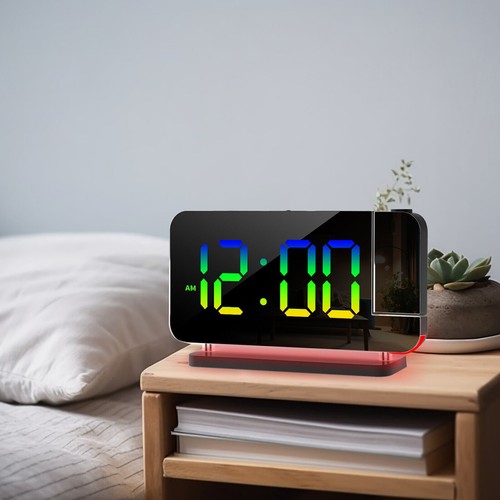 LED Digital Projection Alarm Clock with 180° Rotatable Projector,Dual Alarms,USB - Picture 30 of 64