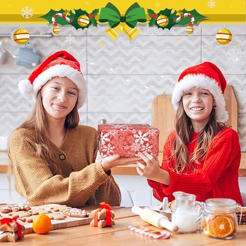 Christmas Wrapping Paper (4 Rolls: 148 sq. ft. ttl) Funny Snowmen, Snowflake, L - Picture 6 of 8