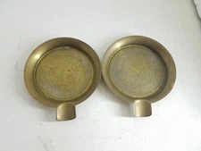 Vintage Brass Cigar Ashtrays Two Pieces