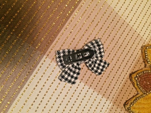  GYMBOREE Set of Two Black & White HOUNDSTOOTH Bows Barrettes!! - Picture 4 of 4