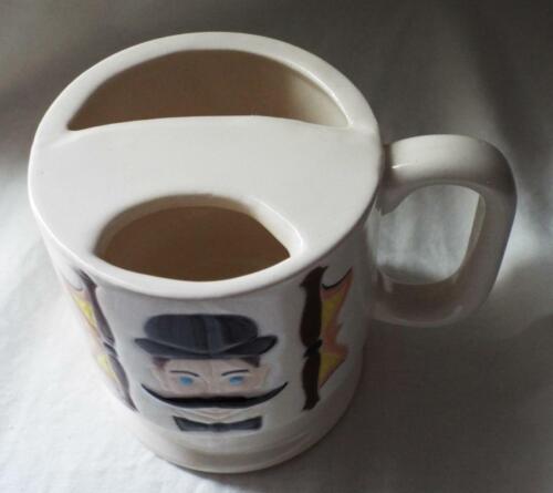 Vintage Rasiertasse handbemalt Keramik Lenker Schnurrbart Tasse Rasur Bräutigam - Bild 3 von 7