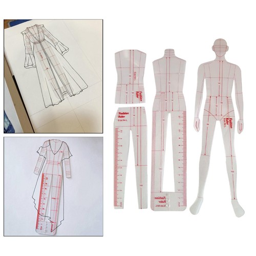 Fashion Drawing Template Ruler Models Fashion Illustration Rulers for suits - Picture 5 of 5