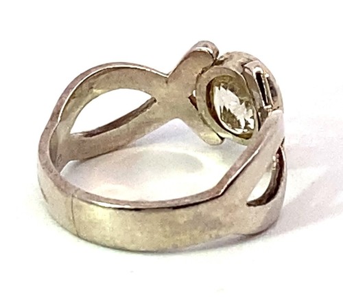 Anillo de plata de ley con piedras preciosas genuinas naturales de zafiro amarillo RSS, 1342 - Imagen 13 de 14