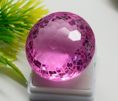 NEW HUGE Round Cut Natural Pink Citrine 114 CT Best Certified Loose Gemstone - Picture 7 of 9