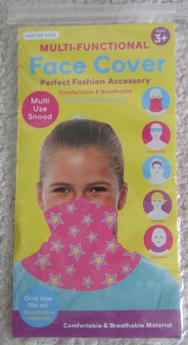 Kid's 5 Ways To Wear Multi-Functional Face Cover/Mask/Snood Stars Brand New - Picture 1 of 7