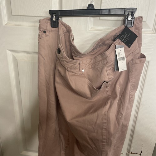 Lane Bryant Women's Skinny Ankle Pants Genius Fit Side Zips Khaki Olive Size 26 - Picture 4 of 5