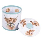 Wrendale Designs Cow Themed Teal Biscuit Barrel - Birthday Gifts Ideas For Her