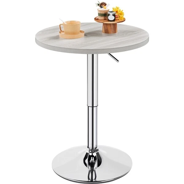 360 Swivel Pub Bar Table Height Adjustable Modern Round Bar Table - Image 2 of 4