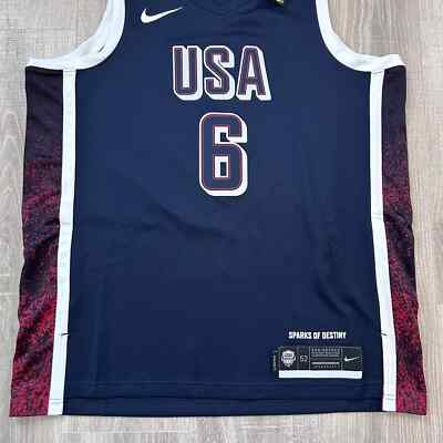 ウェア Nike USA Basketball Jersey LeBronJames 6 LeBron James #6 2007 Team USA Nike Jersey Authentic Olympics