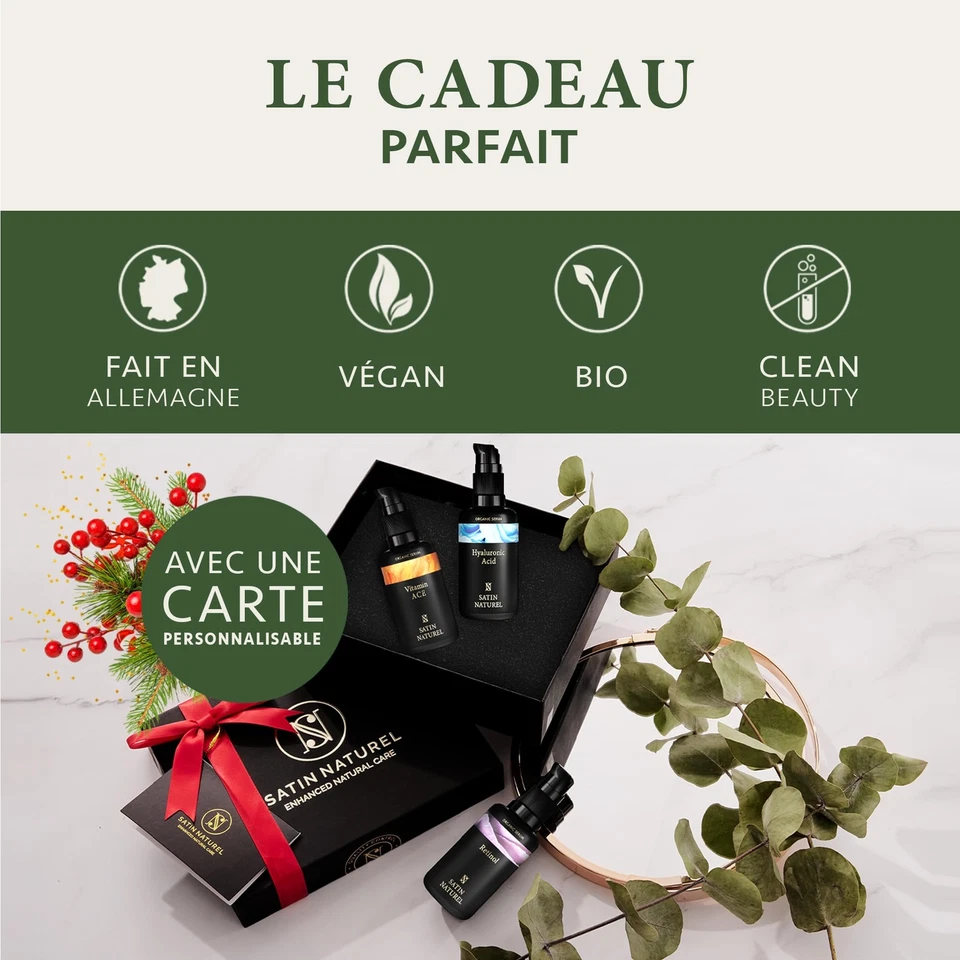 Satin Naturel Coffret Cadeau Femme - Acide Hyaluronique Serum Visage + Vitami... - Imagem 2 de 4