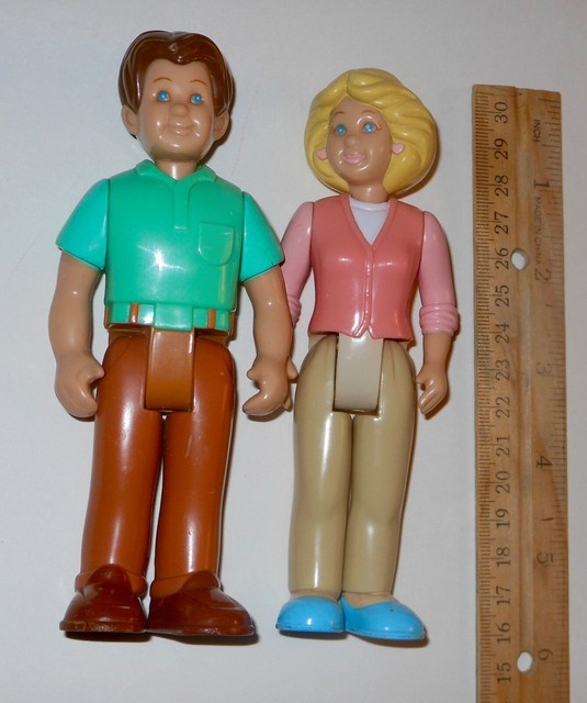 Vintage Fisher Price Loving Family Dollhouse Parents Mom Lady Woman & Dad Man Vintage Fisher Price Loving Family Dollhouse Parents Mom Lady Woman & Dad Man