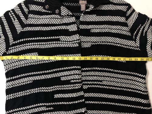 Chico's 3 (Large/16) Strickjacke Pullover schwarz weiß 3/4 Ärmel - Bild 2 von 5