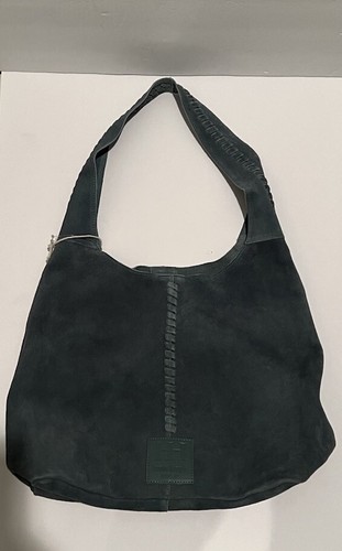 Haute Hippie Leather Festival Suede Hobo Blue Purse Accessory Bag New - Picture 5 of 11