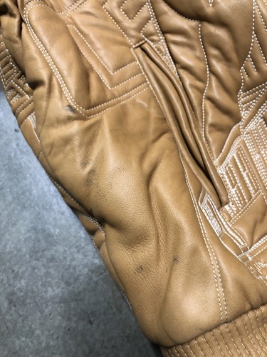 Vintage Y2K Marc Buchanan Pelle Pelle New York City Stitched Leather Jacket 2XL - Picture 15 of 19