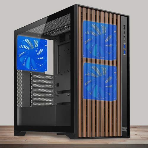 - 2024 Neu - NW1 PC-Gehäuse aus Holz - Mittlere Tower kompatibel mit ATX/Micr... - Photo 9/9