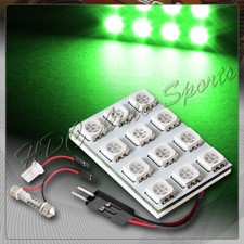 Universal T10 Festoon 12 Smd Led Interior Dome Map Light Bulb Panel - Green
