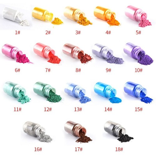 18Color Epoxy Resin Pigment Kits Dye Pearl Pigment Natural Mica Mineral Powder - Bild 20 von 32