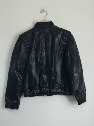Koreanische schwarze Leder Biker Motorradjacke 3/4 Reißverschluss Damen Größe 15/16 - Bild 2 von 9