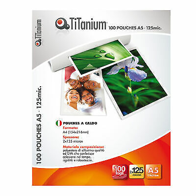 100 Pouches 60X90Mm 125My Business Card Titanium - Foto 1 di 1