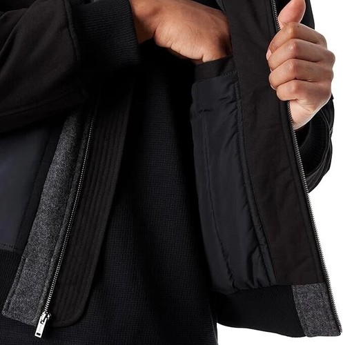 Bass Outdoor Mens Regular fit Mixed Media Bomber Jacket Coat  Black Solid, L - Bild 5 von 7