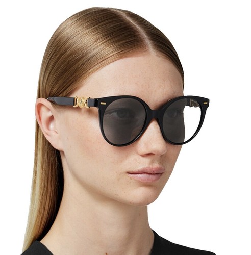サングラス VERSACE Woman Sunglasses Black 0VE4481 GB1/87 VERSACE VE4481 GB1 87 Black Dark Grey 54 mm Women's