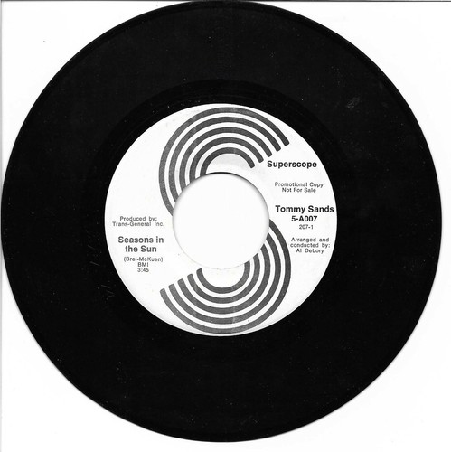 Tommy Sands: "Seasons In The Sun / Ain't No Big Thing" - ultrarare '69 DJ - nice - Picture 1 of 2
