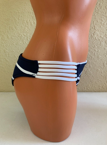 Seafolly Womens Castaway Stripe Multi Rouleau Brazillian Bottom Indigo US 6 - Picture 2 of 4