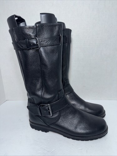 Gentle Souls Buckled-Up Size 9 Moto Boots Black Leather Side Zip Women’s - Picture 2 of 13