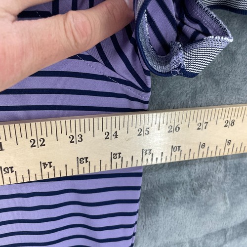 Greyson Golf Polo Shirt Men XL Purple Stripe Button Down Contrast Collar Stretch - Picture 6 of 10
