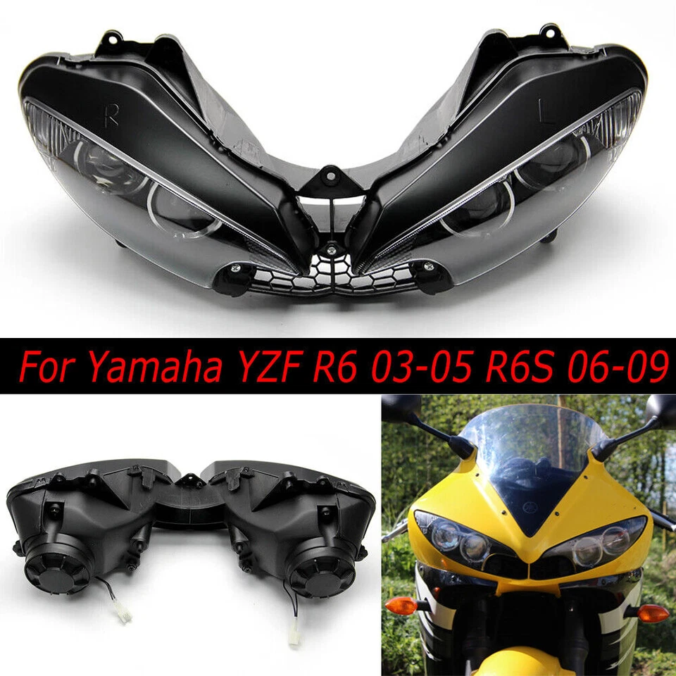 Headlight Headlamp Assembly For Yamaha YZF600 R6 YZF R6 2003 2004 2005 Lightings - Image 2 of 4
