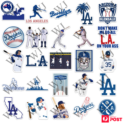 50pcs Los Angeles Dodgers Baseball Vinyl Decal Bomb Stickers Waterproof Laptop - Picture 3 of 7